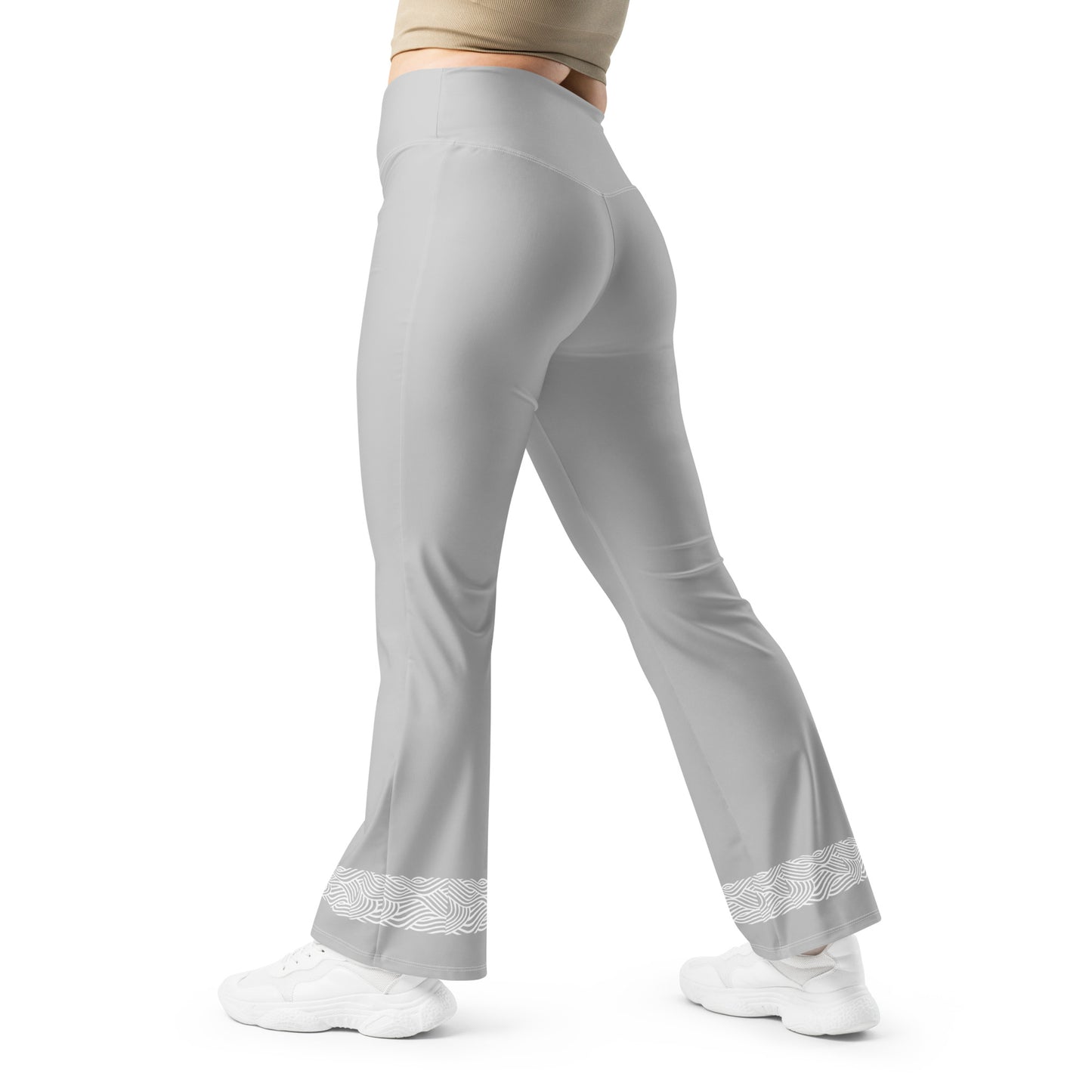 Leggings - Mallas anchas plata con deco blanco