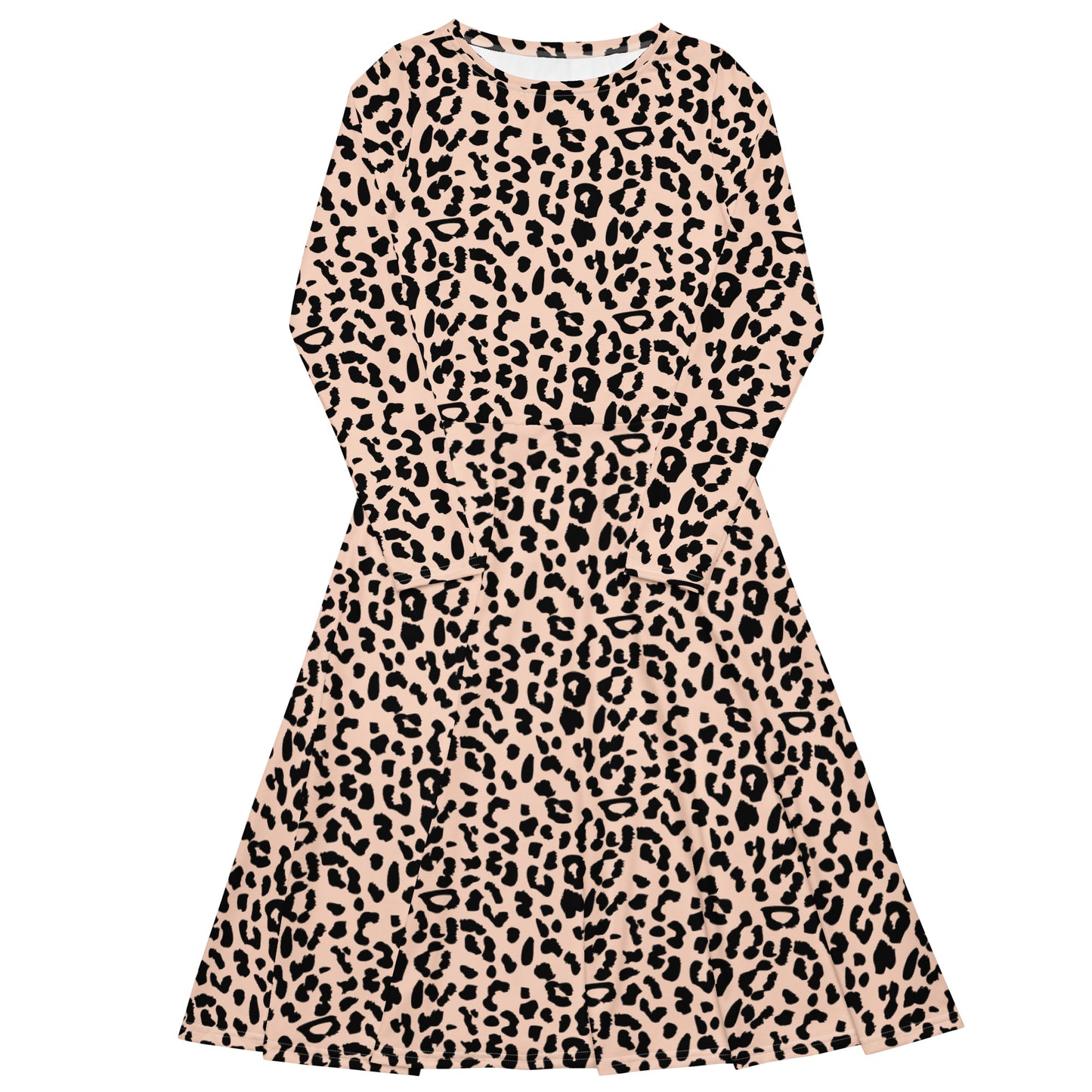 Robe midi imprimée om con manga larga all over