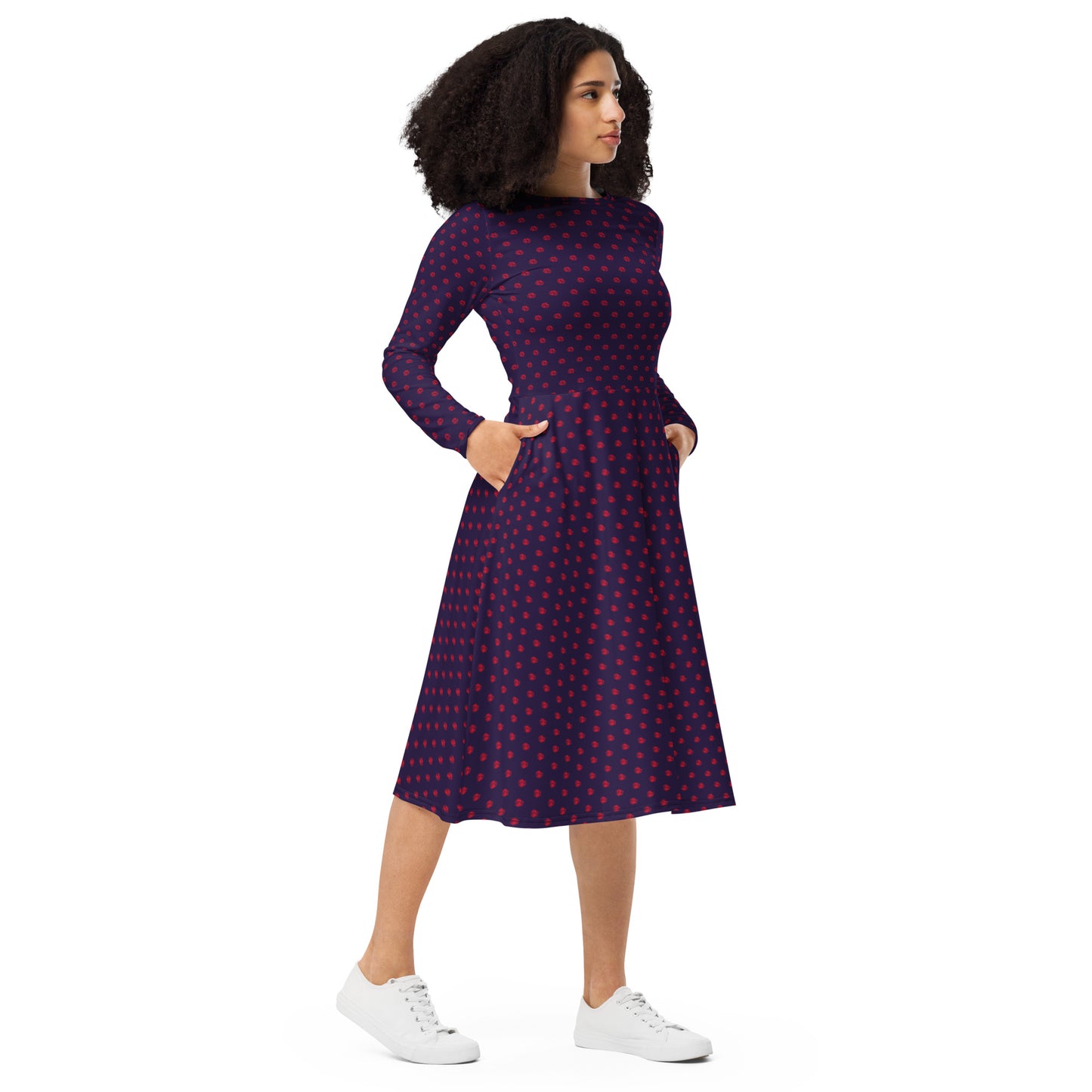 Kiss om mini dress with all-over long sleeves