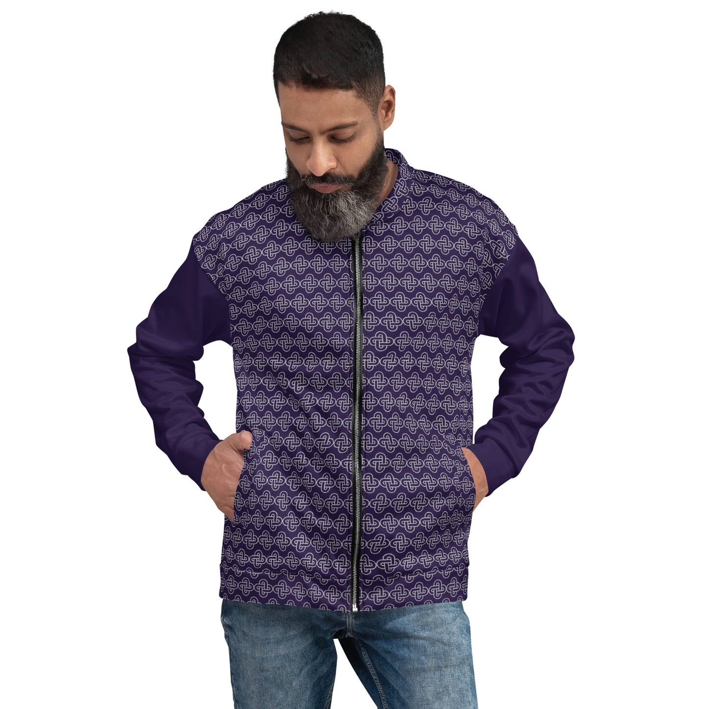 Chaqueta Bomber Tolopea All Over Unisex: Estilo Vibrante con Toque Plateado 🌟💙