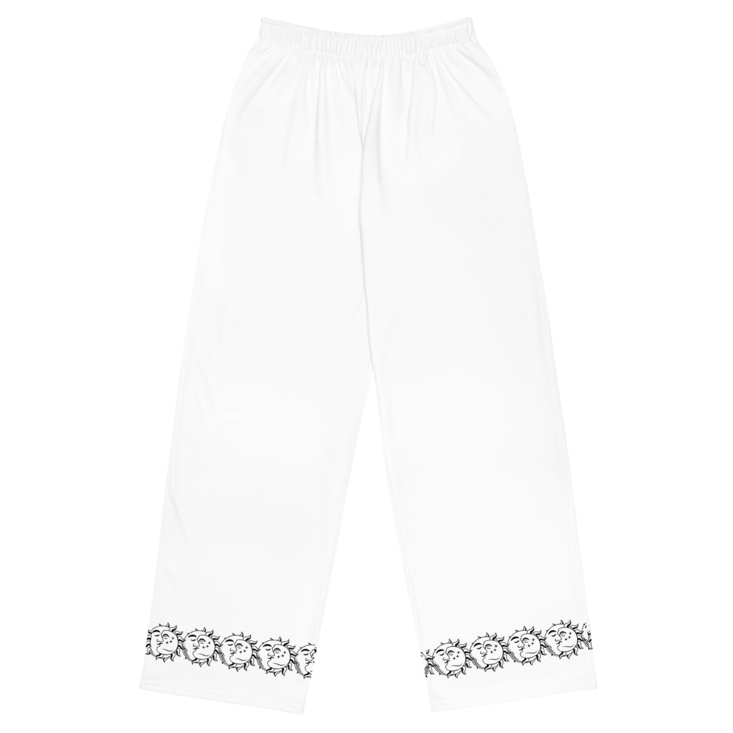 Pantalón ancho blanco con sol y luna