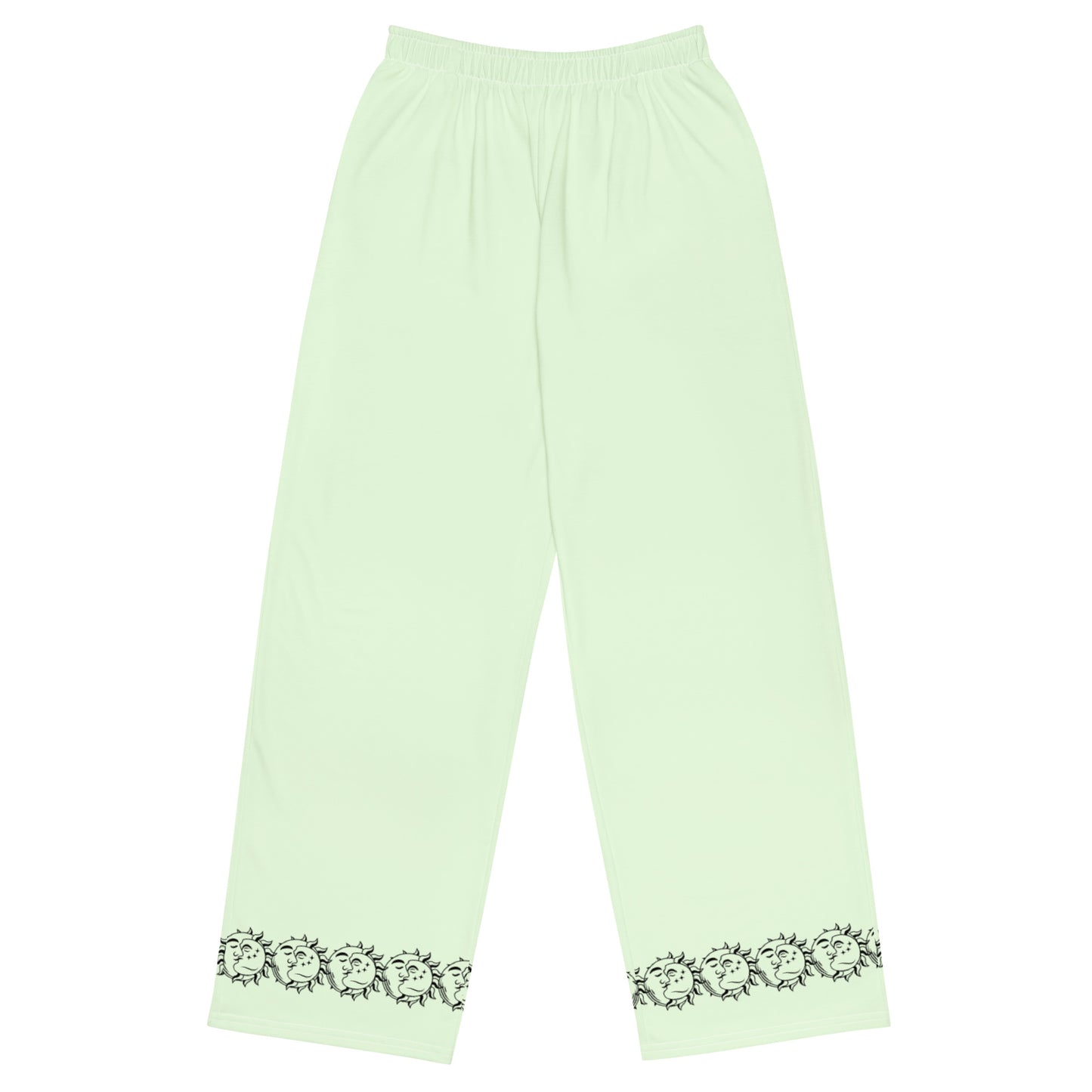 Pantalon ancho verde panache con sol y luna