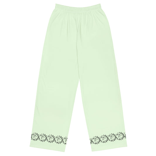 Pantalon ancho verde panache con sol y luna