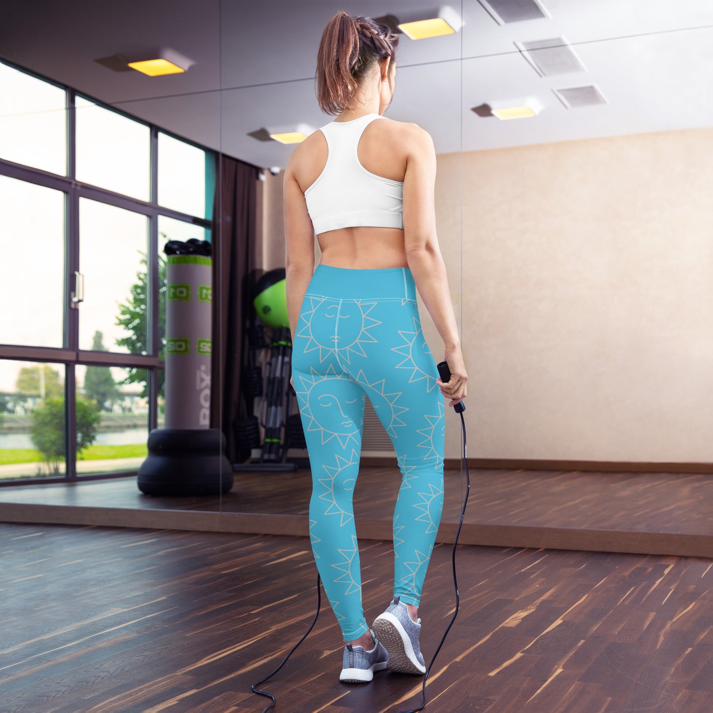 Leggings Azul Capri de yoga avec style fresque et sac