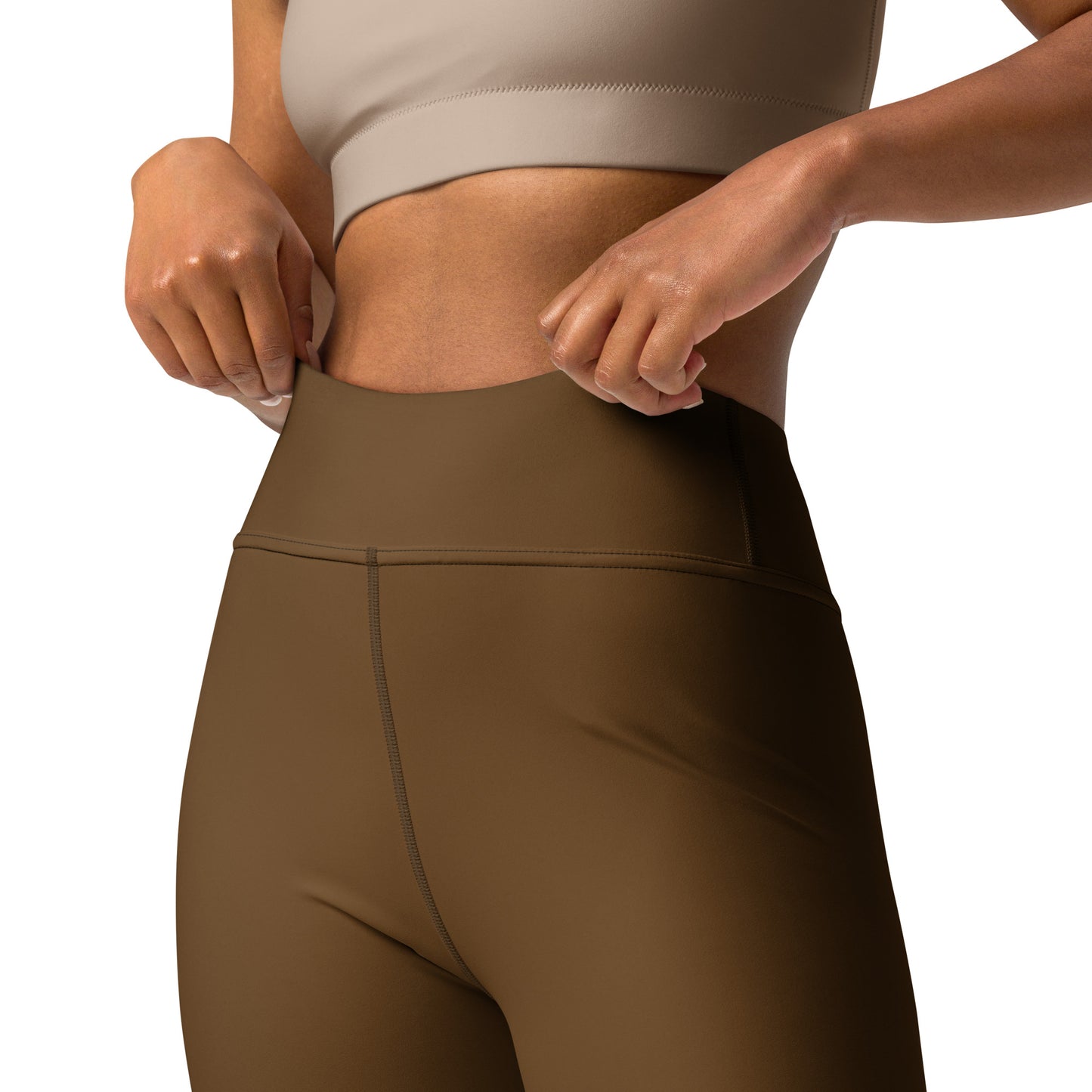 Leggings Marron de yoga con bolsillo