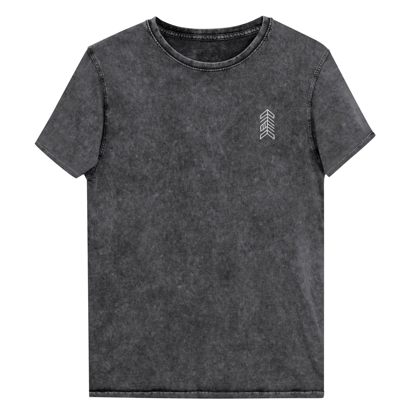 Camiseta Gris Vintage con Estampado Minimalista de Flechas – Unisex, Algodón Suave