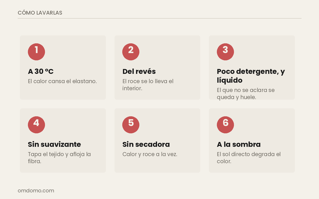 Las seis reglas para lavar leggings de poliéster