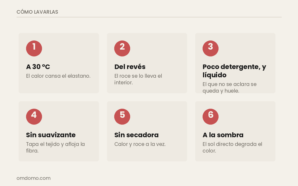 Las seis reglas para lavar leggings de poliéster