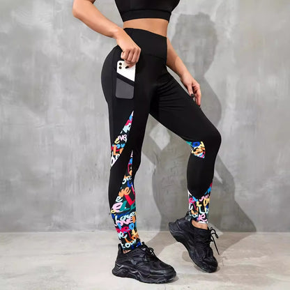 Leggings High Waist Patchwork Contrast - 5 Diseños