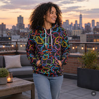 Sudadera con capucha diseño de corazones · 95 % poliéster reciclado