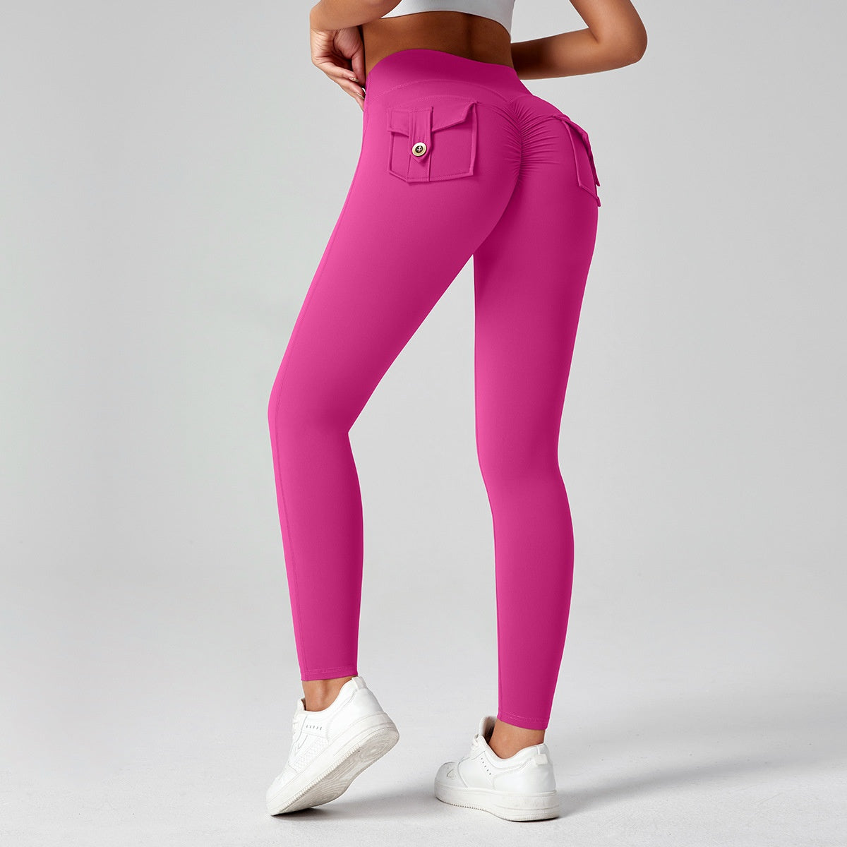 Leggings Fitness Cintura Alta Efecto Lifting con Bolsillos | 25 Colores