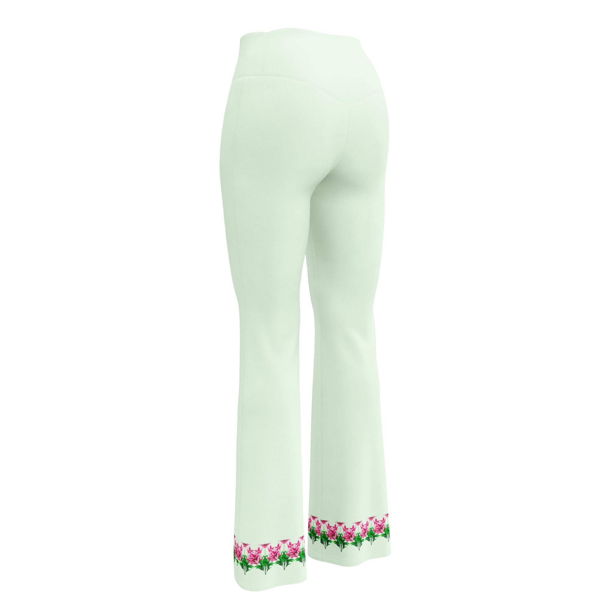 Leggings acampanados beige con flores