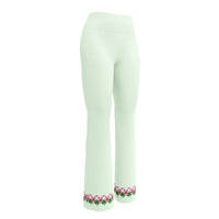 Leggings acampanados — Beige con Flores