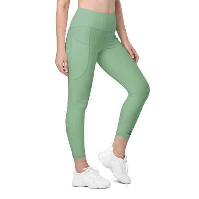 Leggings con Bolsillos Dark Sea Green | Mallas Sostenibles de Cintura Alta – Om Domo