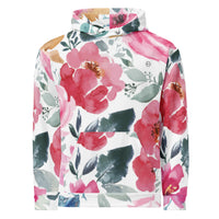 Sudadera con capucha diseño floral claro