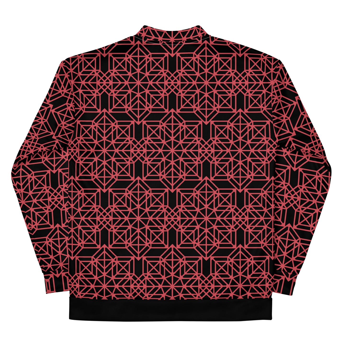 Geometrica V1.2 Black and Crimson Bomber Jacket