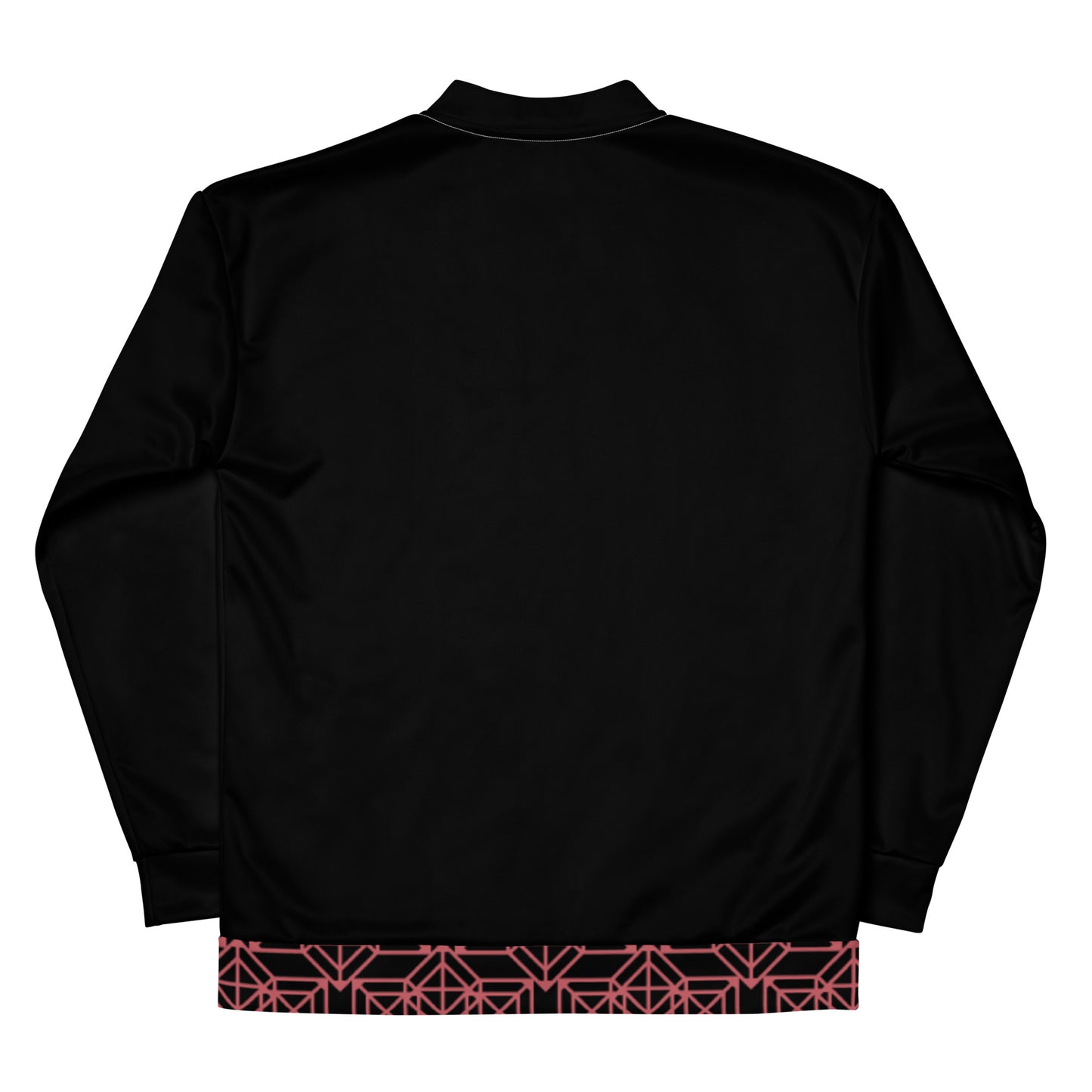 Geometric V3 Bomber Jacket Black and Crimson