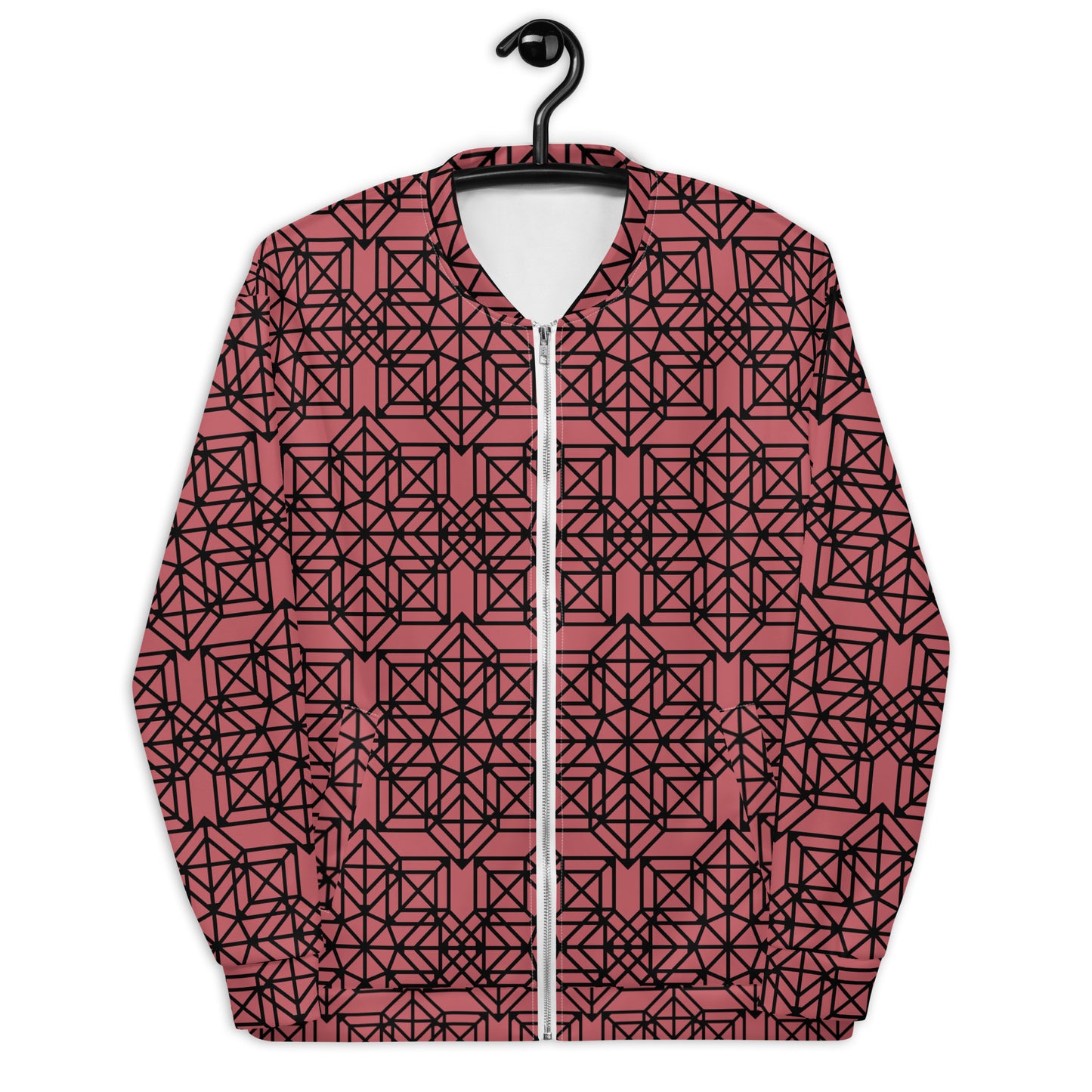 Geometrica V1.1 Crimson and Black Bomber Jacket