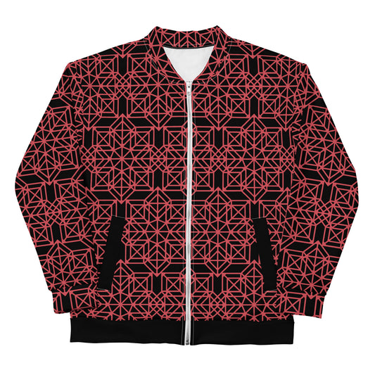 Chaqueta bomber Geometrica V1.2 Negro y Carmesi