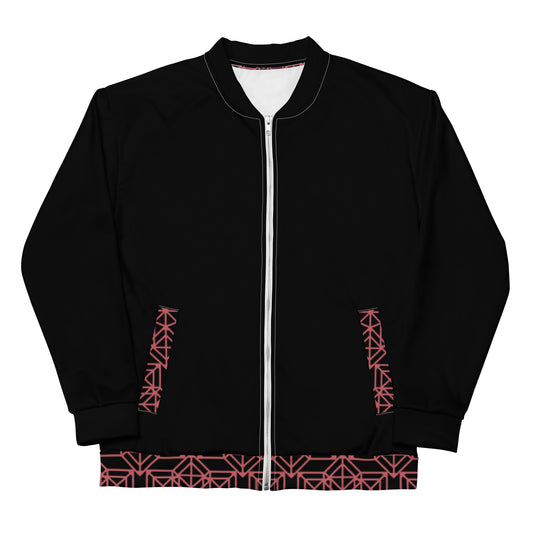 Chaqueta bomber Geométrica V3 Negro y Carmesí