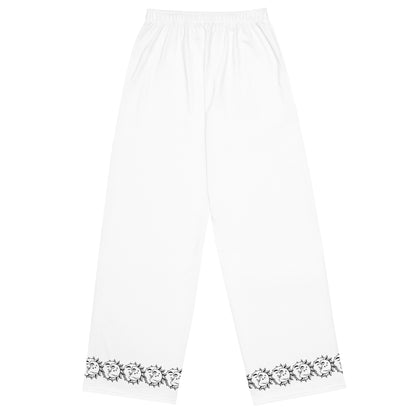 Pantalón ancho blanco con sol y luna