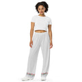 Whisper gray wide-leg pants with flowers