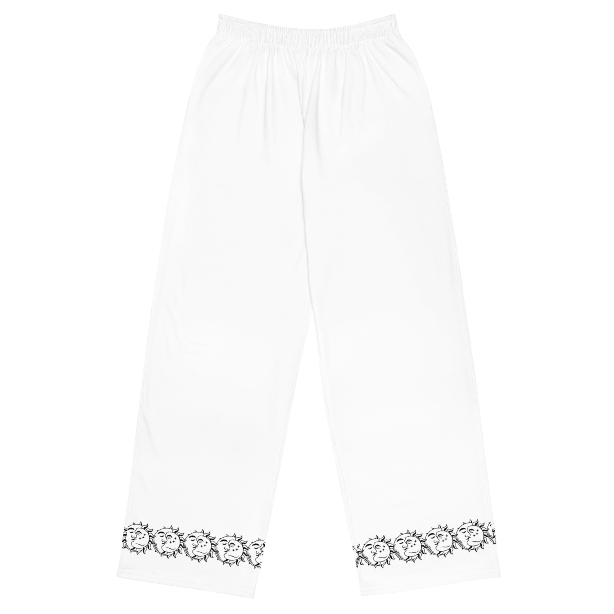 Pantalón ancho blanco con sol y luna