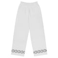 Whisper gray wide-leg pants with sun and moon