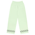 Panache green wide-leg pants with sun and moon