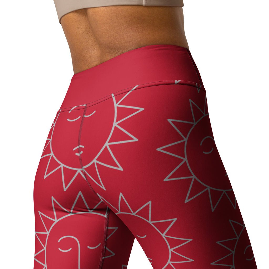 Sun Red Yoga Leggings: Passion and Energy for Every Movement ☀️❤️