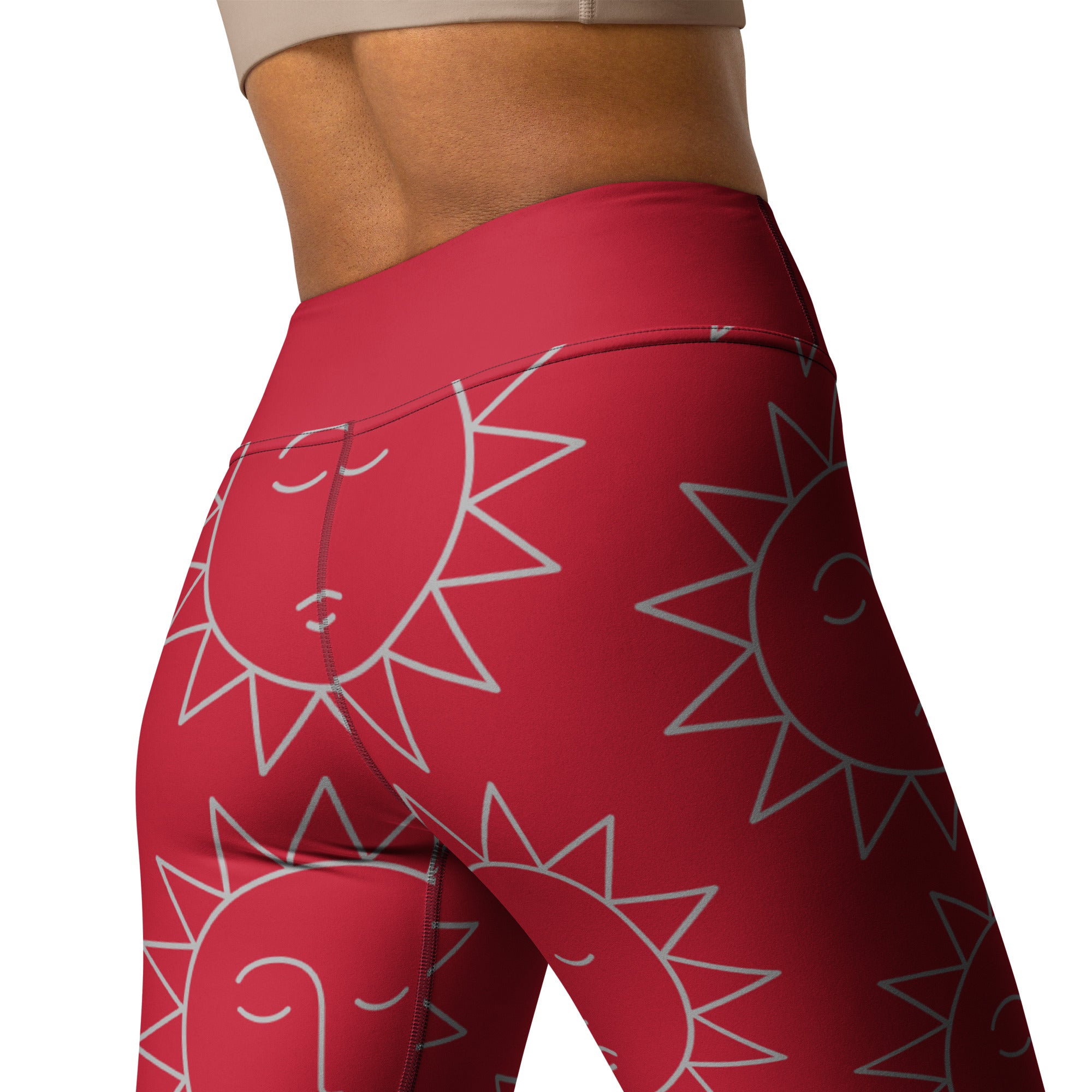 Sun Red Yoga Leggings: Passion and Energy for Every Movement ☀️❤️
