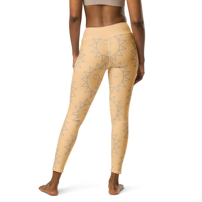 Frangipani Yoga Leggings: Tropical Elegance with Pocket