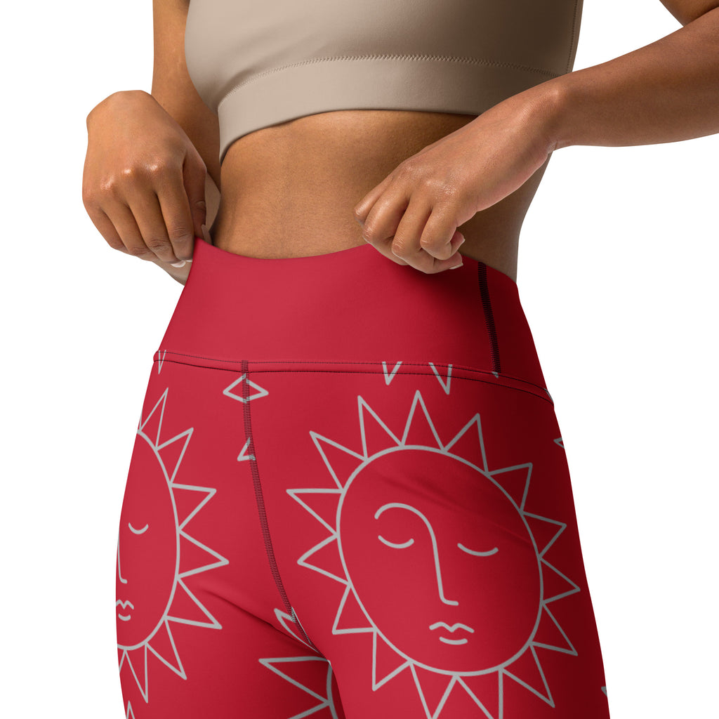 Sun Red Yoga Leggings: Passion and Energy for Every Movement ☀️❤️