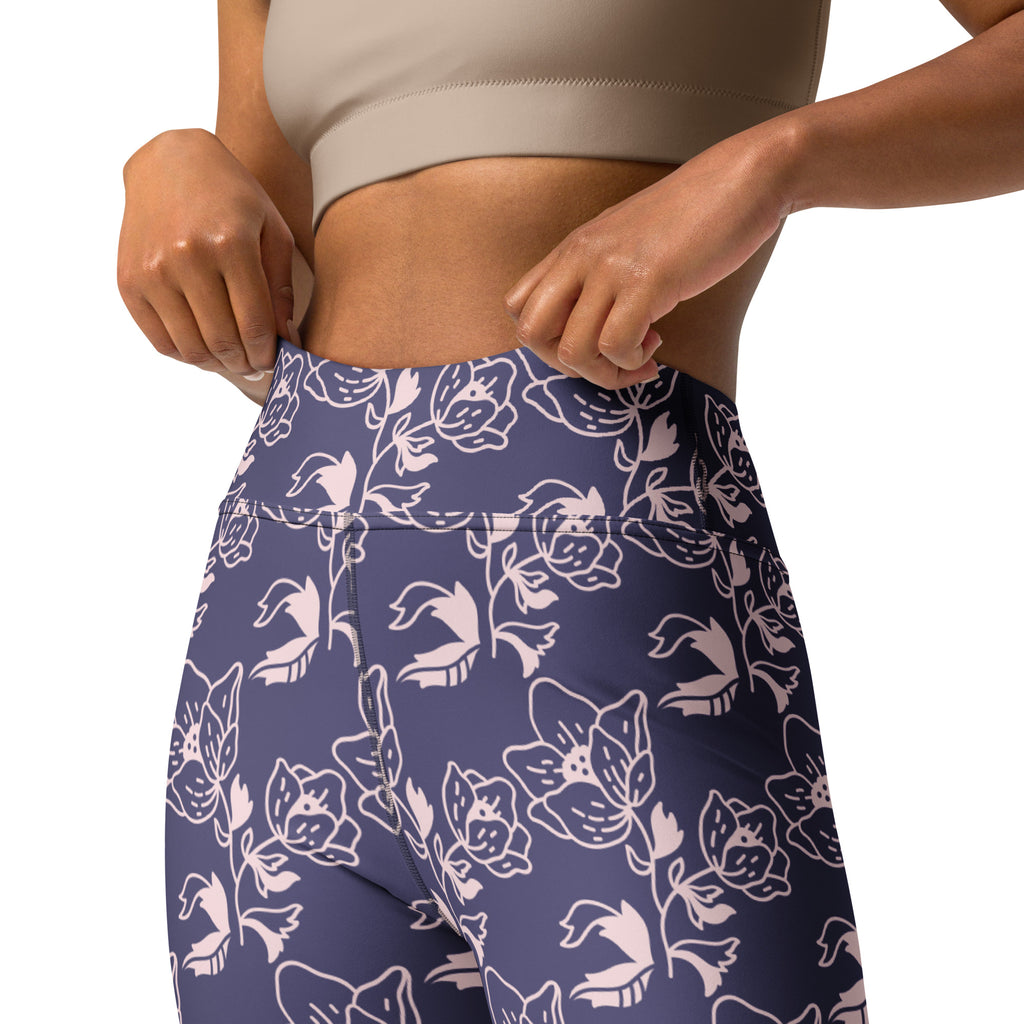 Yoga Leggings with Flowers: Softness and Style for your Next Session 🌸💙
