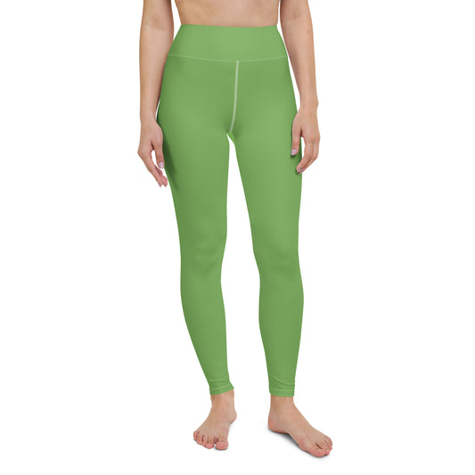 Green yoga leggings with pocket