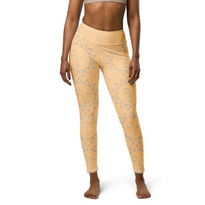 Frangipani Yoga Leggings: Tropical Elegance with Pocket