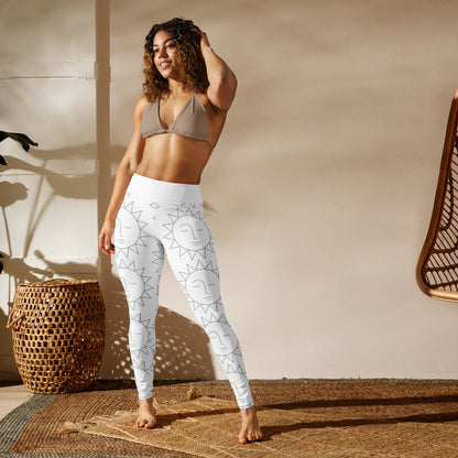 Leggings de yoga blanco  con bolsillo