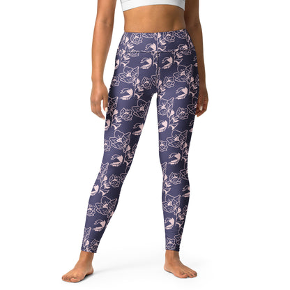 Leggings de Yoga con Flores: Suavidad y Estilo para tu Próxima Sesión 🌸💙
