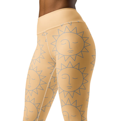 Frangipani Yoga Leggings: Tropical Elegance with Pocket