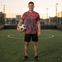 Camiseta deportiva Om — Rojo Dorsal 10 — imagen generada con IA a partir de la foto real del producto