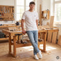 Camiseta gruesa unisex OMDOMO bordado — imagen generada con IA a partir de la foto real del producto