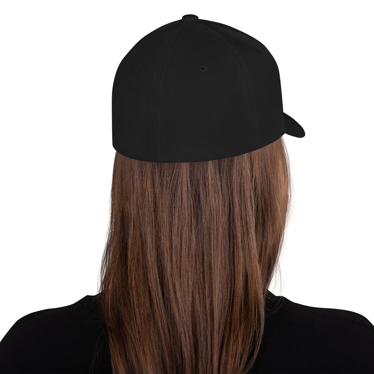 Gorra Om mini bordada negra, vista trasera