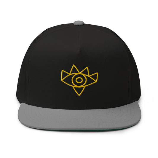 Gorra de visera plana con diseño de ojo