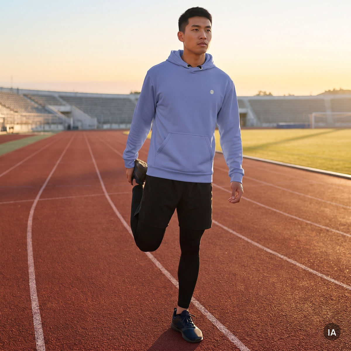 Sudadera con capucha Azul Salvaje — imagen generada con IA a partir de la foto real del producto