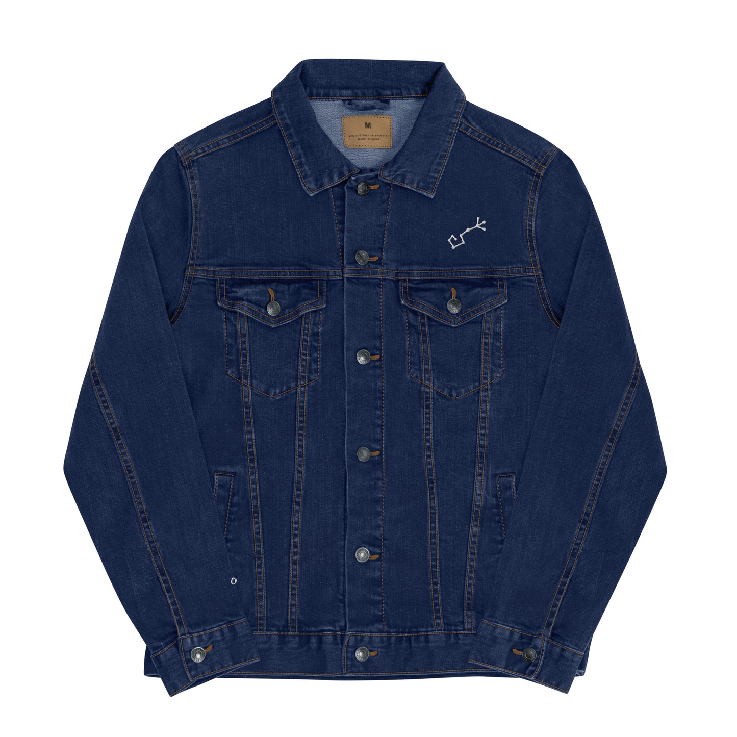 Chaqueta Denim Unisex con Bordado de la Constelación de Escorpio: ¡Estilo Icónico y Celestial!