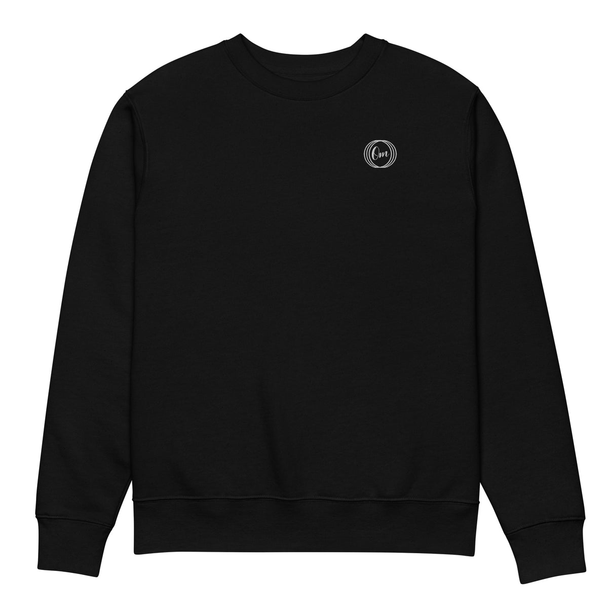 Sudadera Om mini bordada negra de algodón orgánico, delante