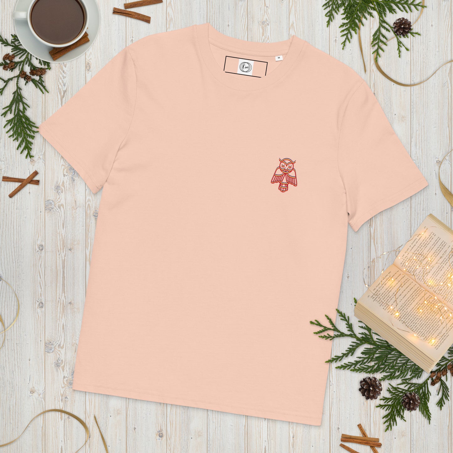 Camiseta Unisex con Estampado de Búho – Algodón Orgánico y Estilo Sostenible en Varios Colores