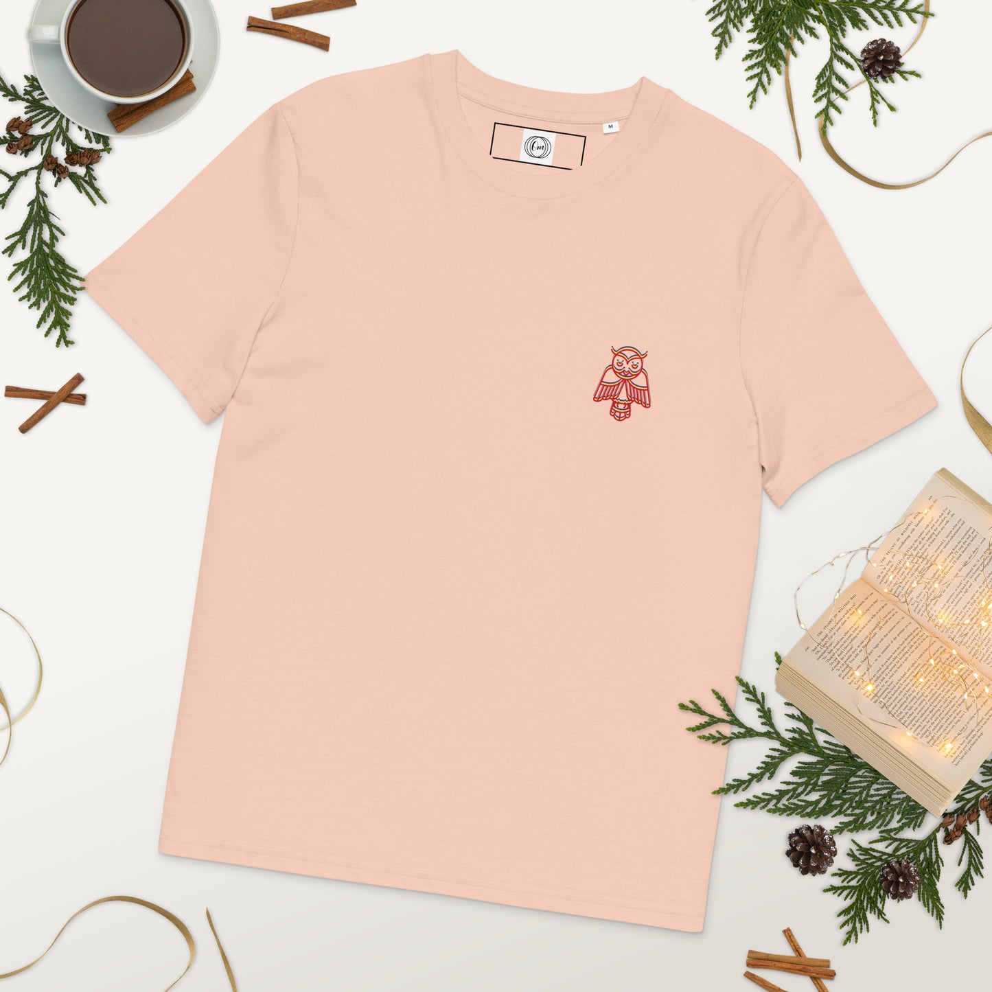 Camiseta Unisex con Estampado de Búho – Algodón Orgánico y Estilo Sostenible en Varios Colores