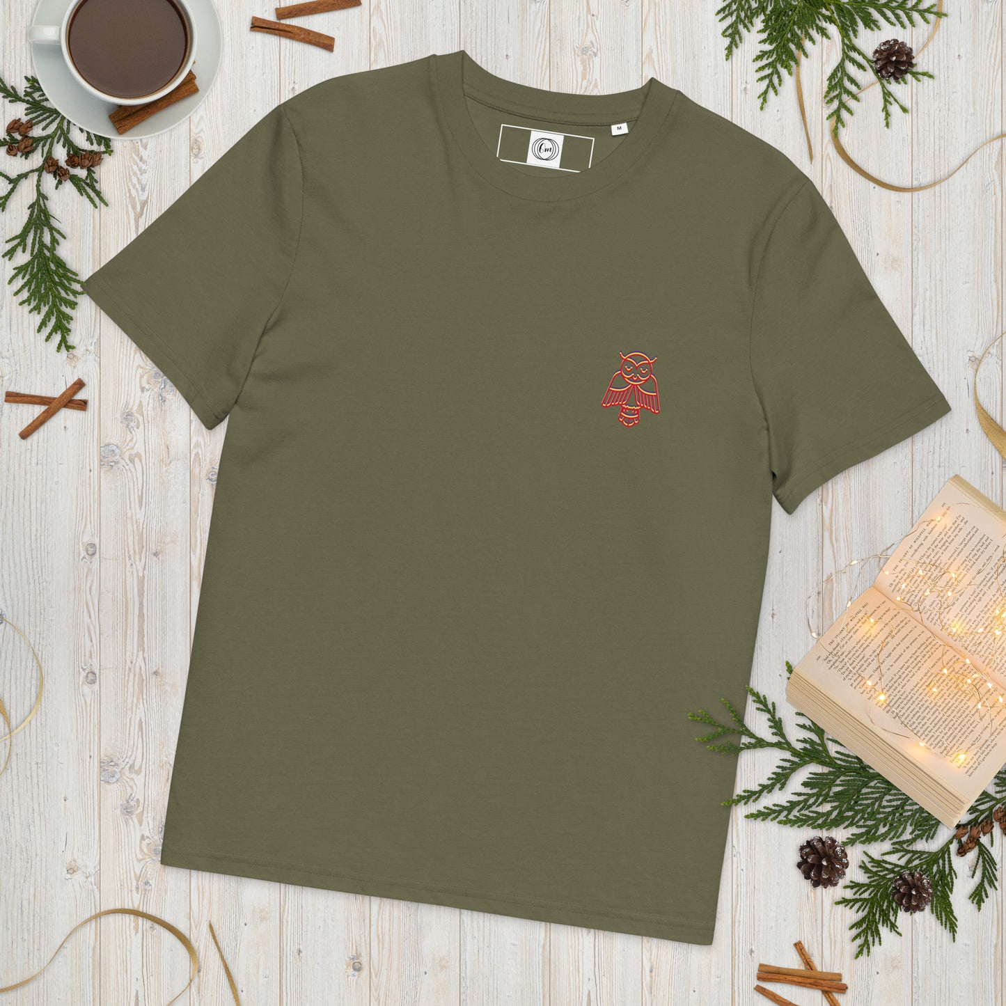 Camiseta Unisex con Estampado de Búho – Algodón Orgánico y Estilo Sostenible en Varios Colores