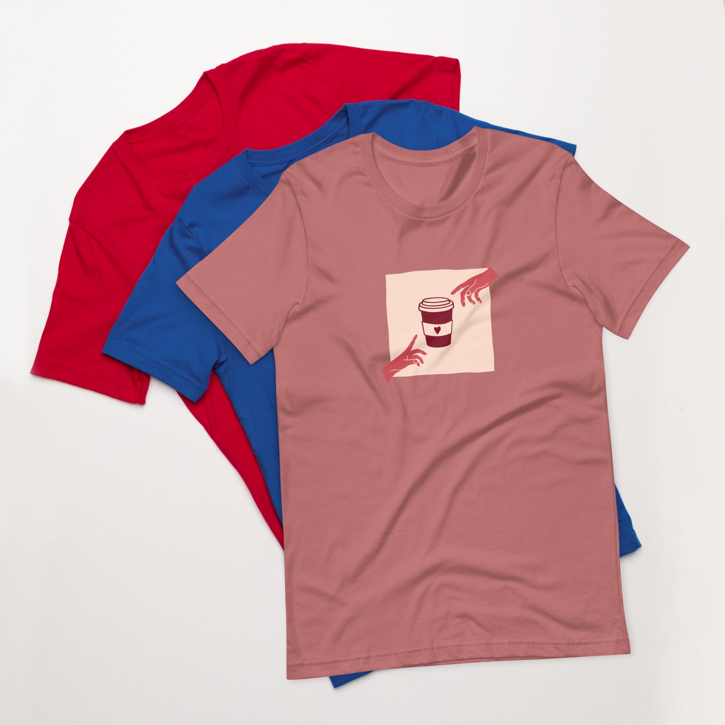 Camiseta Unisex con Estampado de Taza de Café – Suavidad y Estilo Casual en Varios Colores